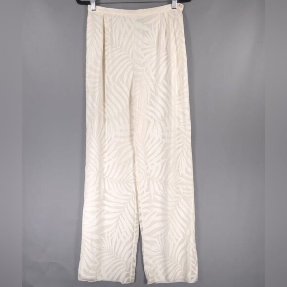 VALENTINO MISS V SILK Blend ITALY🇮🇹MADE Straight Pants Floral CRUPPO CFT 44/10 - Picture 2 of 11